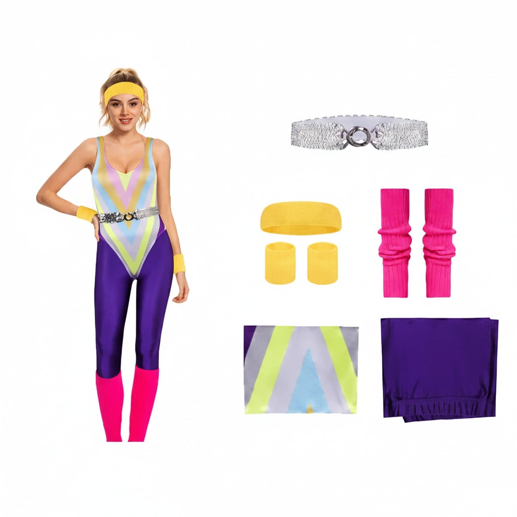 Halloween Costumes Girls Retro Fitness Outfit Set