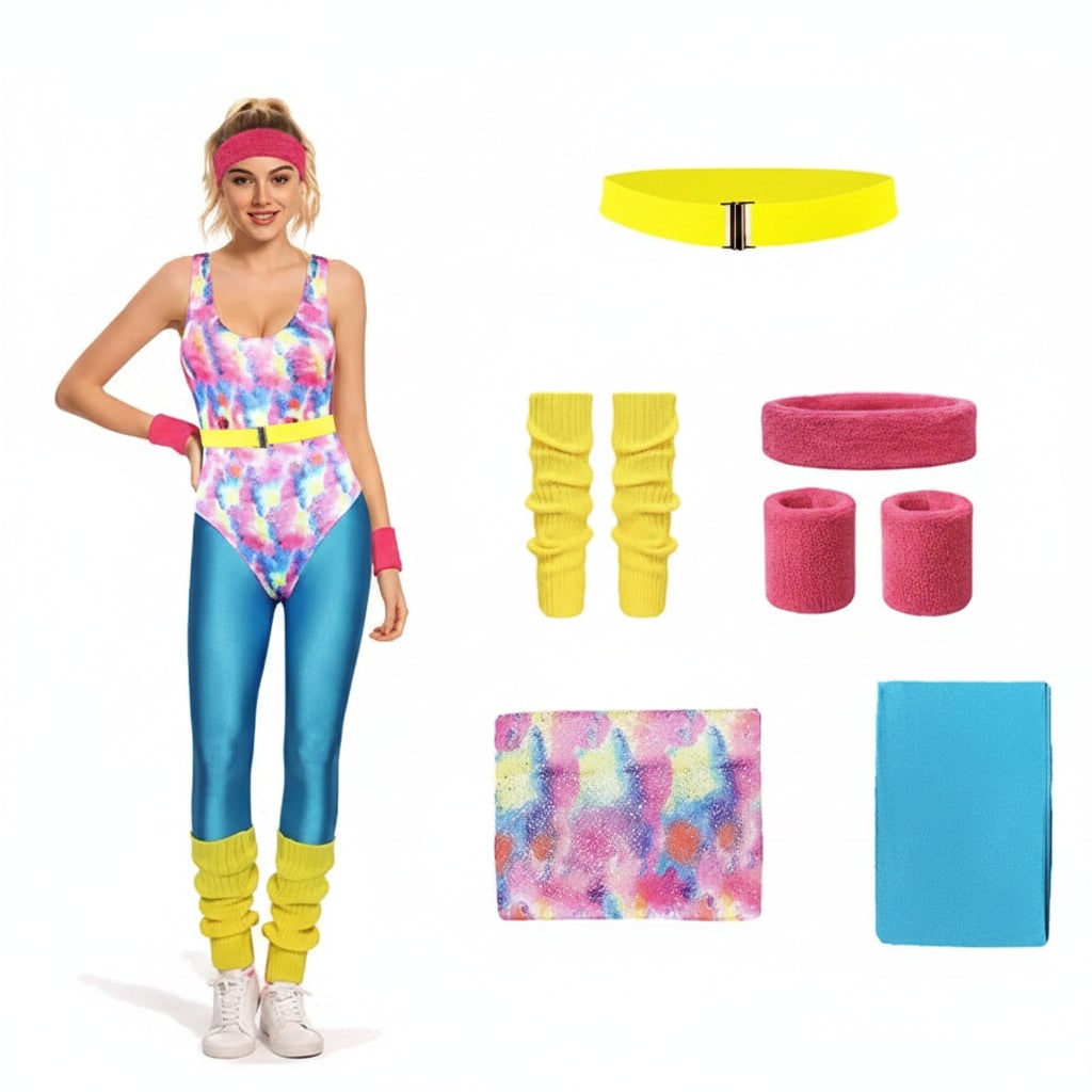Halloween Costumes Girls Retro Fitness Outfit Set