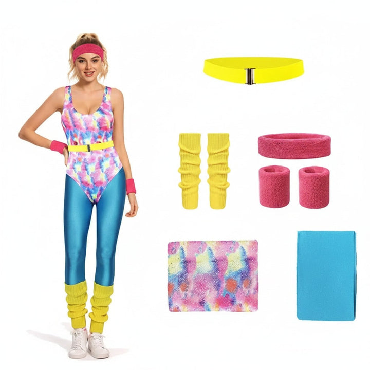 Halloween Costumes Girls Retro Fitness Outfit Set