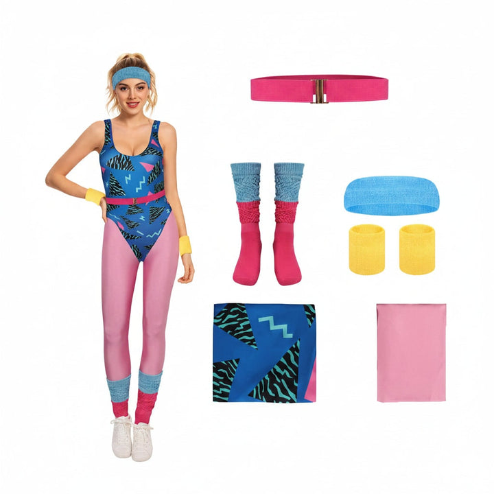 Halloween Costumes Girls Retro Fitness Outfit Set