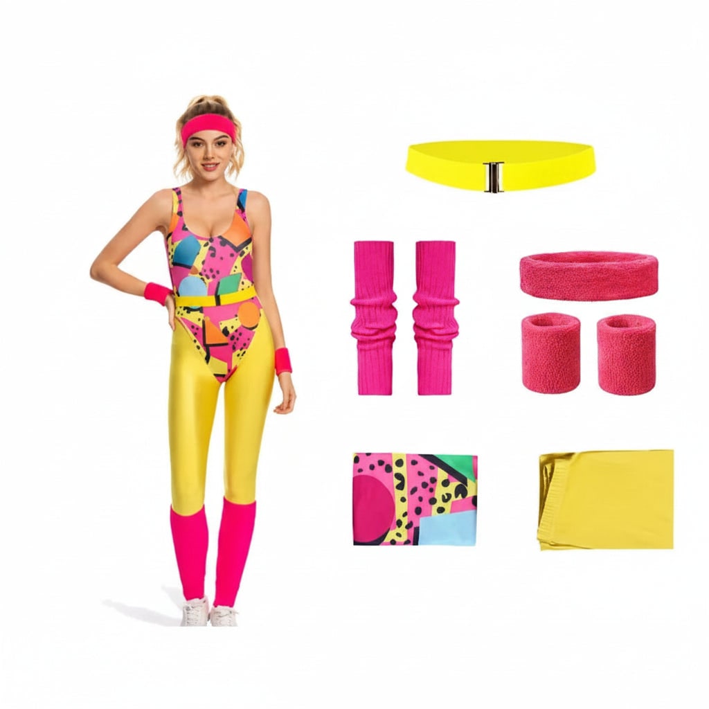 Halloween Costumes Girls Retro Fitness Outfit Set