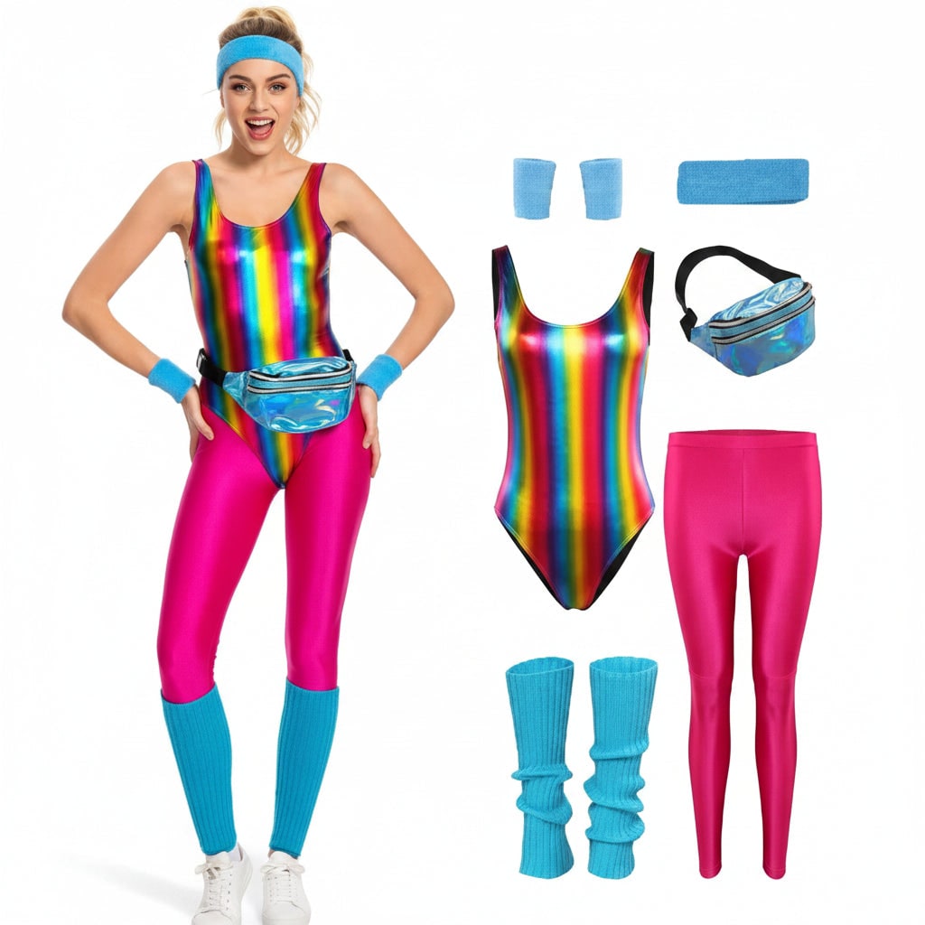 Halloween Costumes Girls Retro Fitness Outfit Set