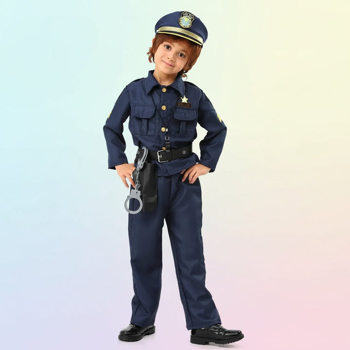 Halloween Costumes Kids Police Uniform Role Play Outfit