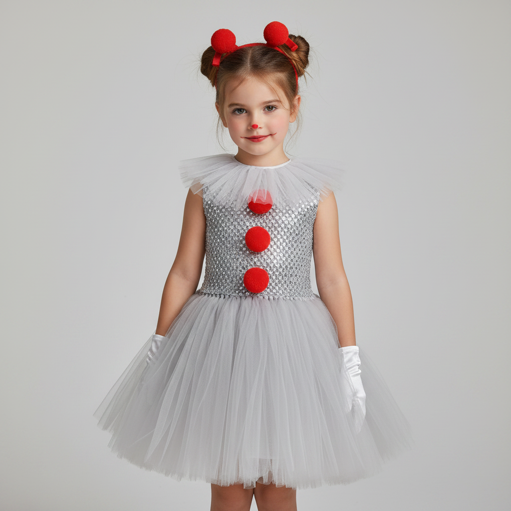 Halloween Costumes Clown Dress Tutu Party Outfit