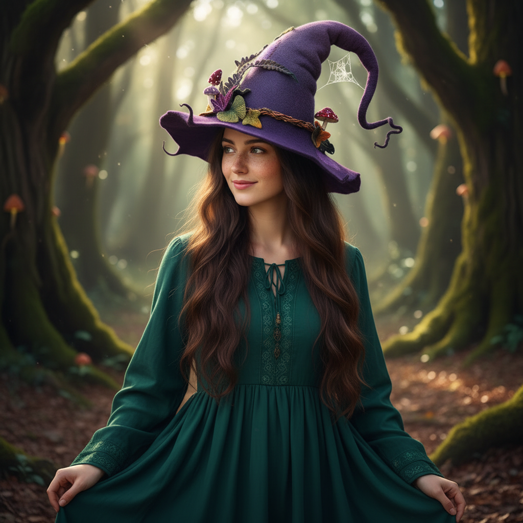 Halloween Costumes Witch Hat Floral Design