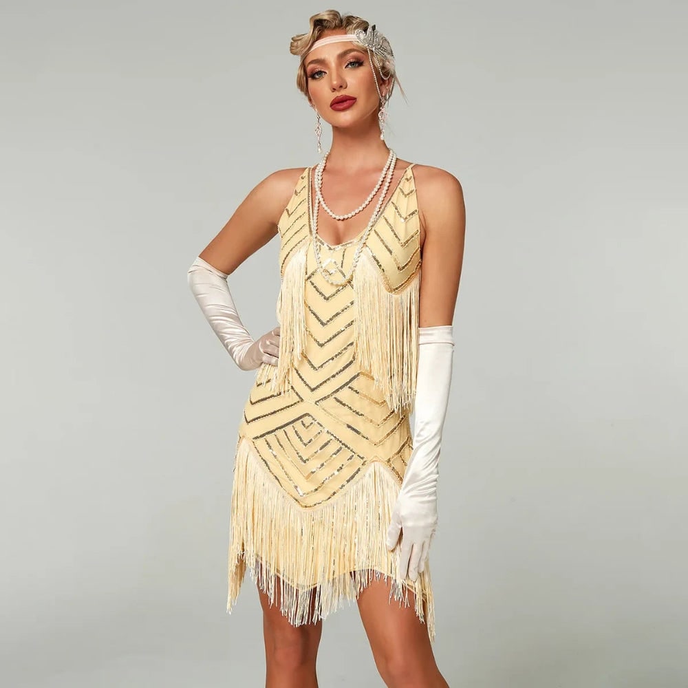 Halloween Costumes Womens Flapper Fringe Dress