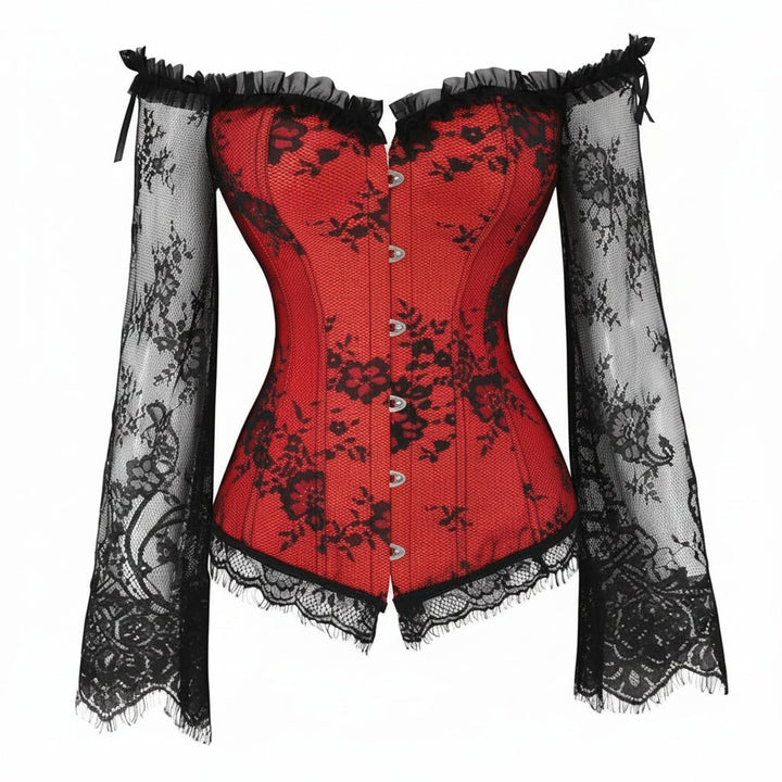 Halloween Costumes Womens Gothic Corset Lace Sleeve Outfit