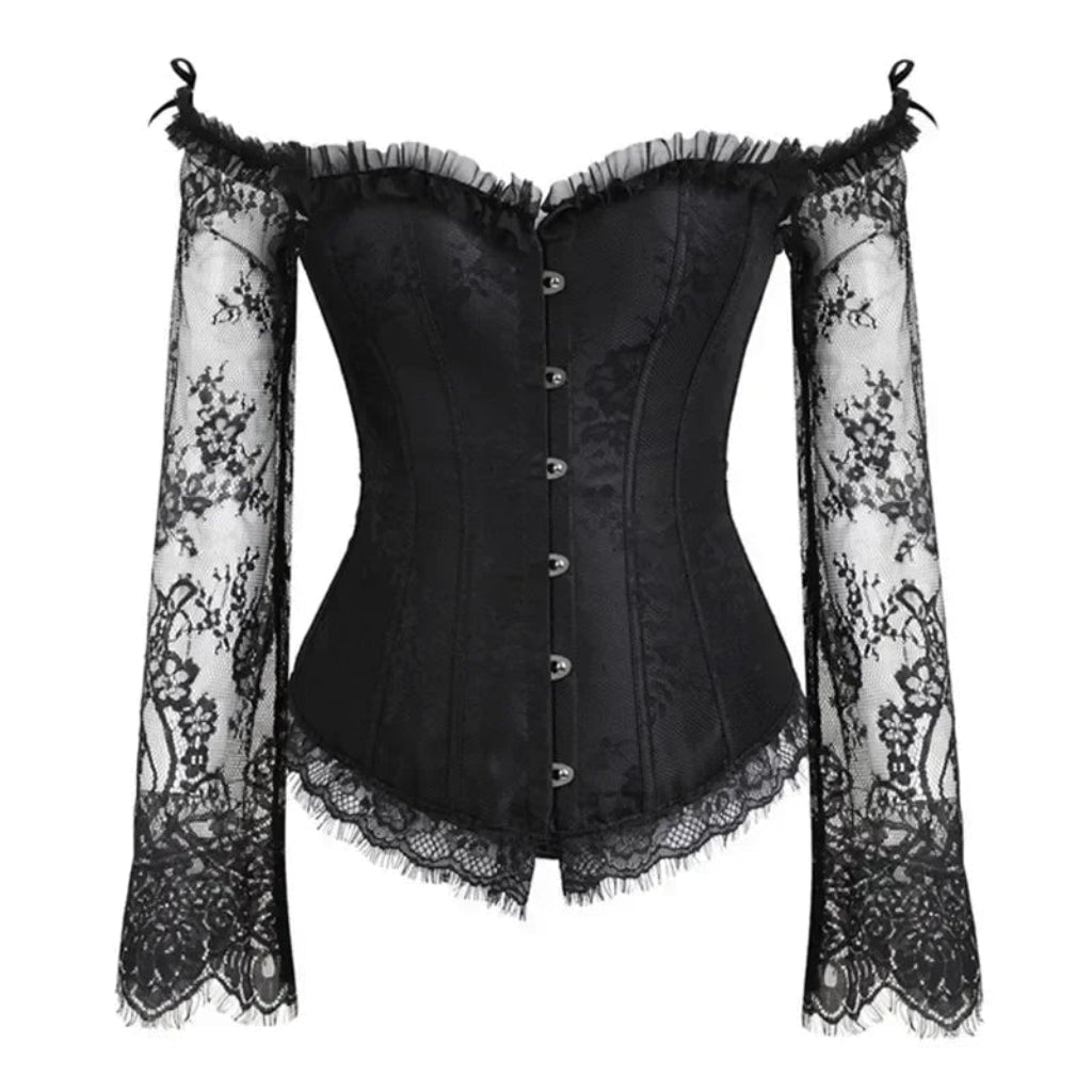Halloween Costumes Womens Gothic Corset Lace Sleeve Outfit