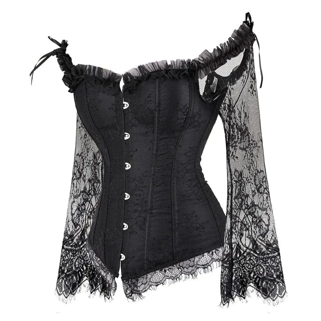 Halloween Costumes Womens Gothic Corset Lace Sleeve Outfit