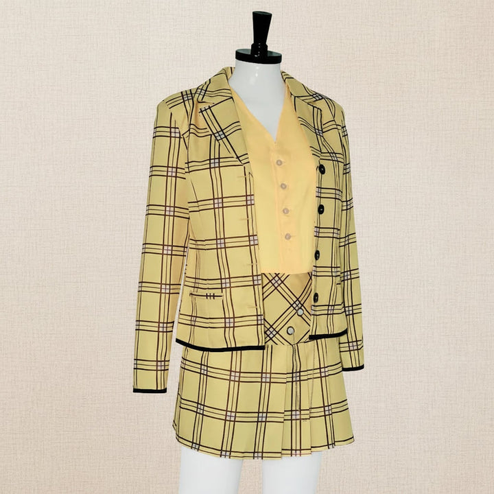Halloween Costumes Womens Plaid Blazer Skirt Set