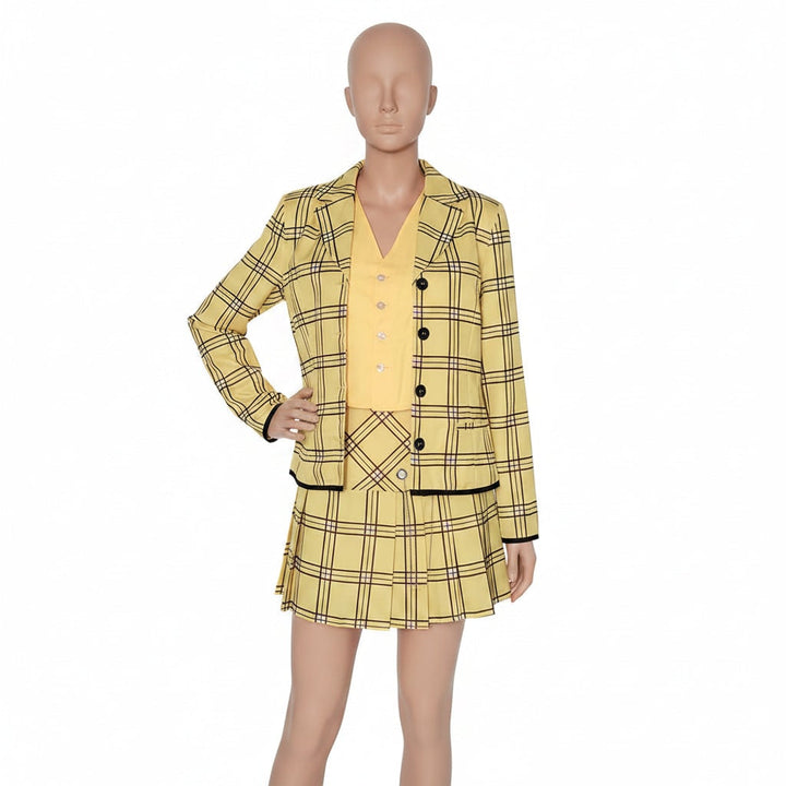 Halloween Costumes Womens Plaid Blazer Skirt Set