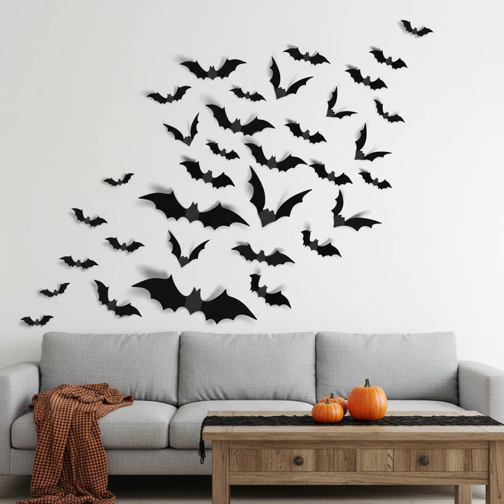Halloween Decoration 3D Bat Wall Stickers Party Set