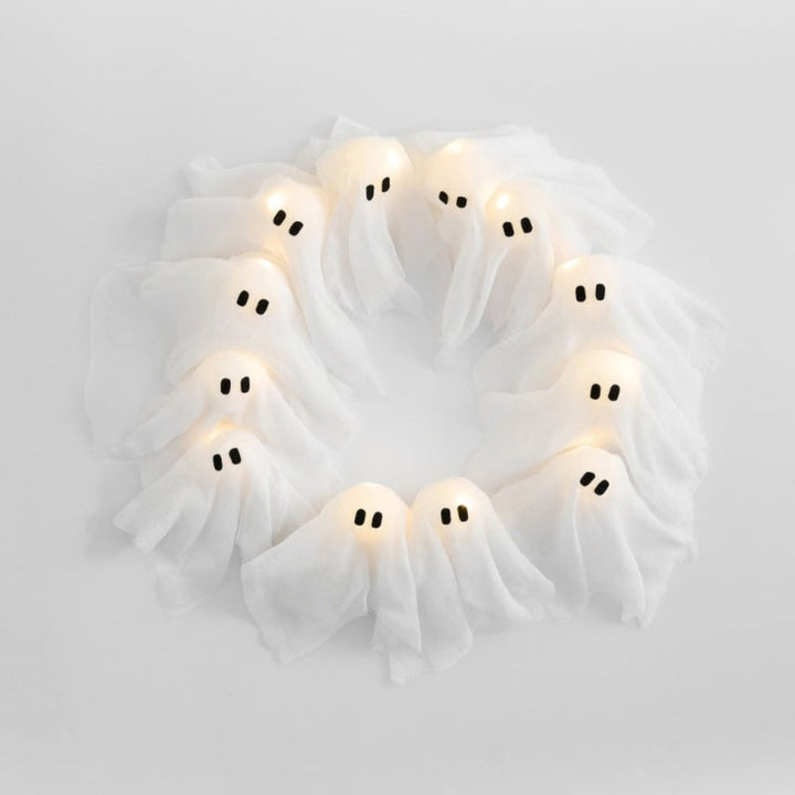 Halloween Decoration Ghost Wreath LED Lighted Design