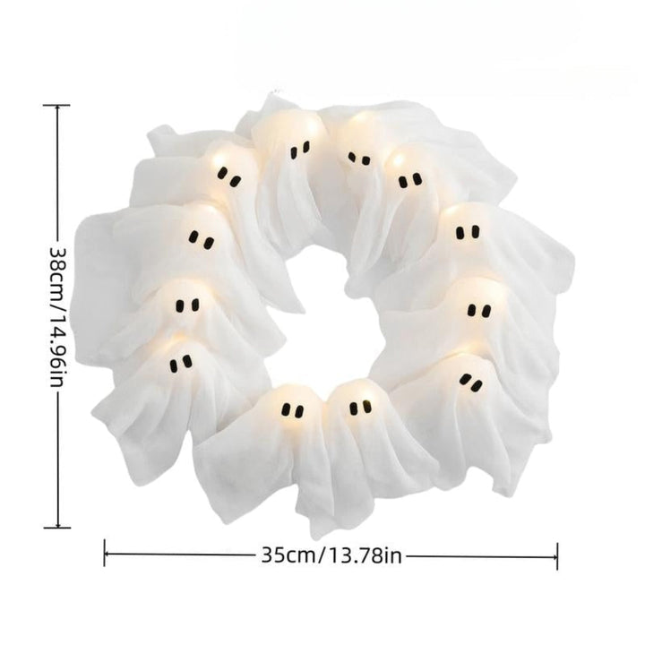 Halloween Decoration Ghost Wreath LED Lighted Design
