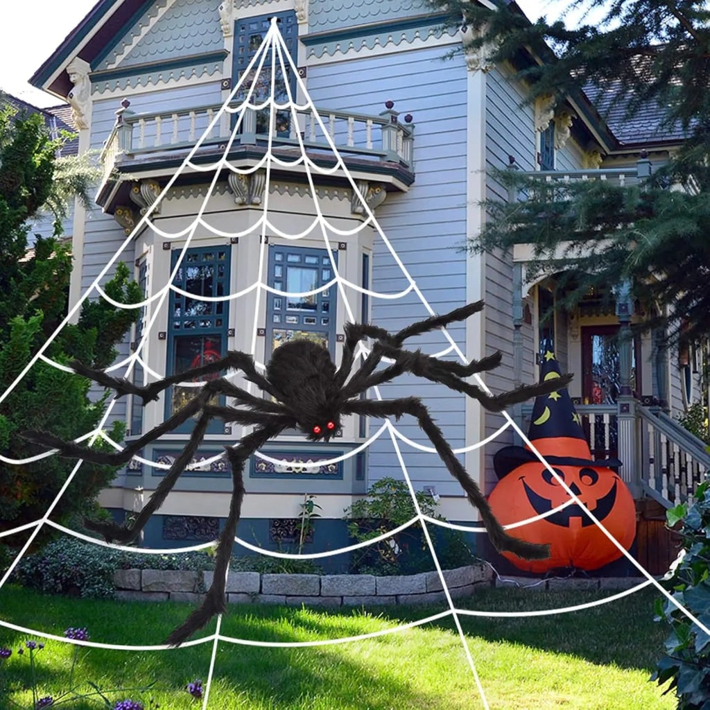 Halloween Decoration Giant Spider Web Outdoor Yard Decor