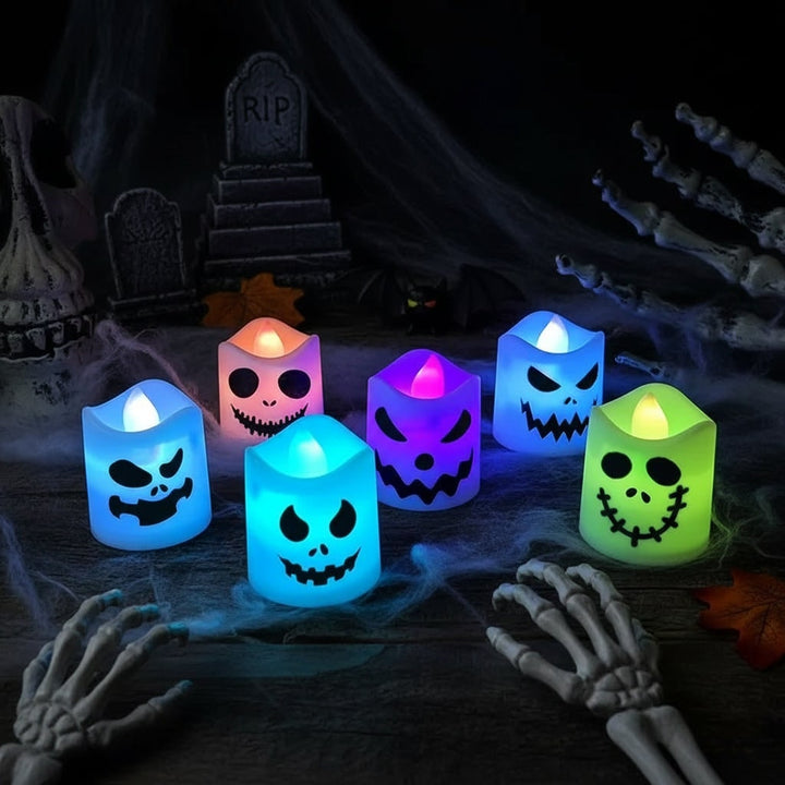 Halloween Decoration LED Pumpkin Tea Light Candle Set