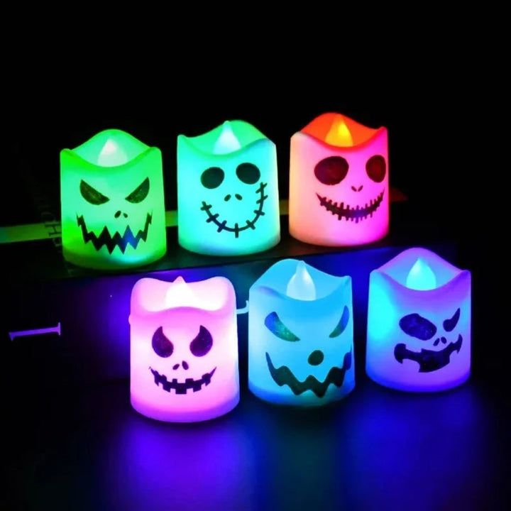 Halloween Decoration LED Pumpkin Tea Light Candle Set