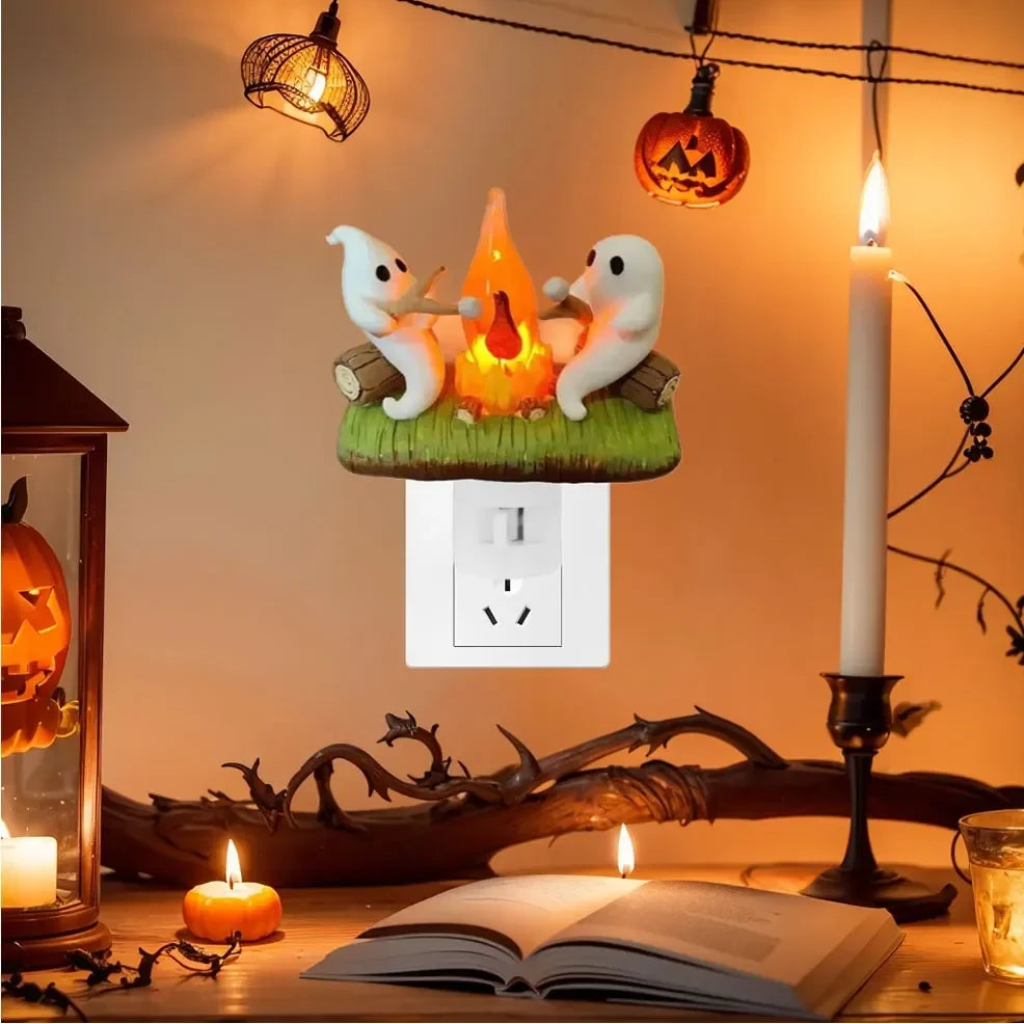 Halloween Decoration Plug-In Night Light LED Ghost Dunk Room