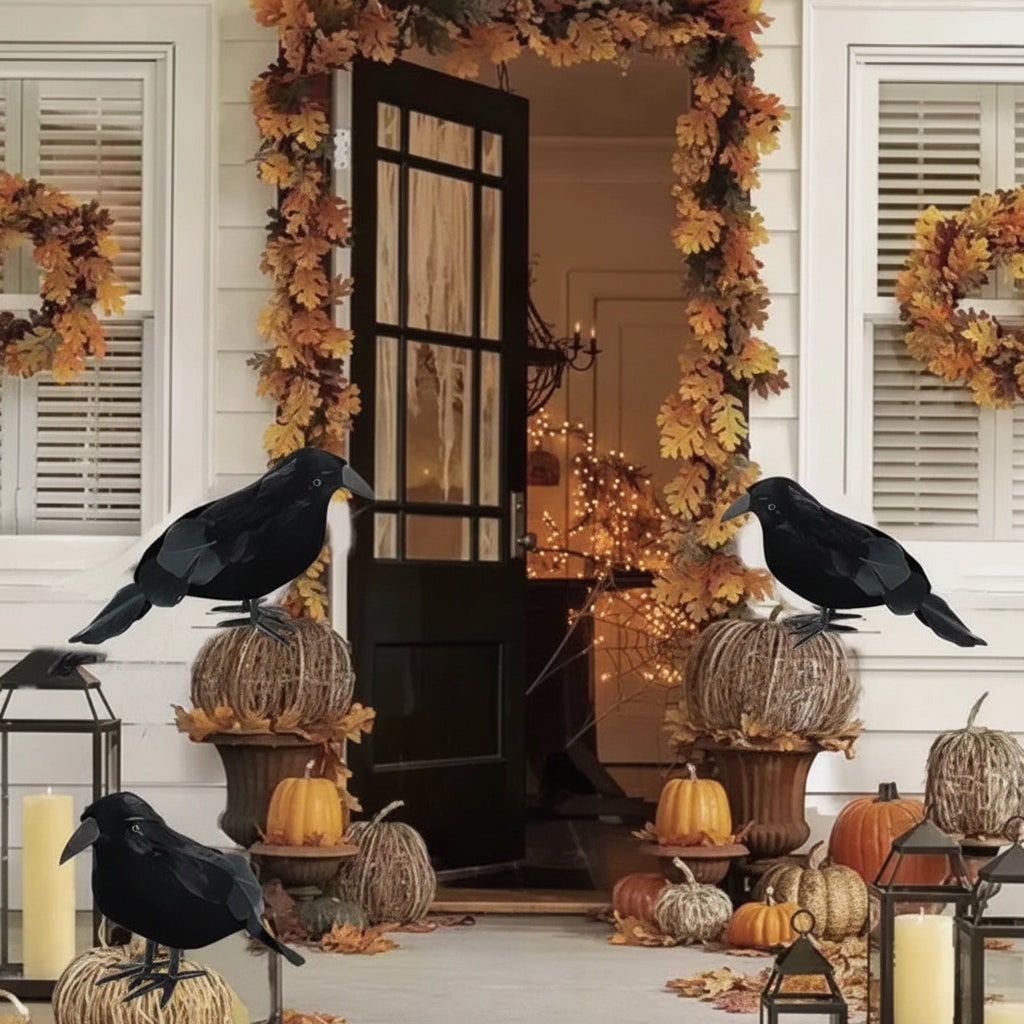 Halloween Decoration Realistic Artificial Crows