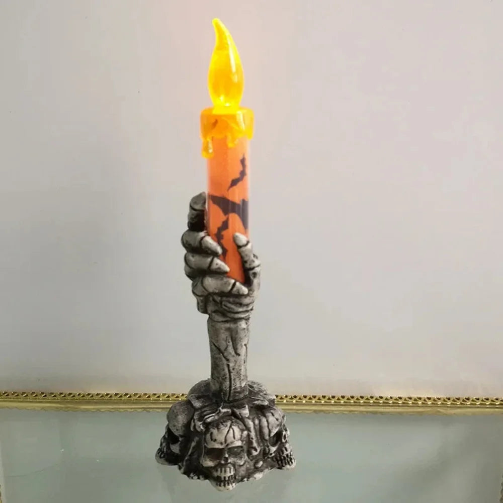 Halloween Decoration Skull Candle Holders Spooky Design