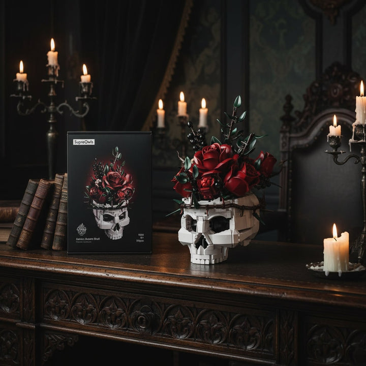 Halloween Decoration Skull Design Gothic Flower Arrangement