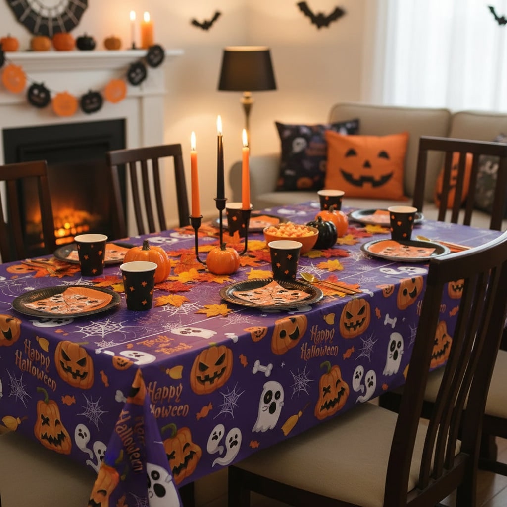Halloween Decoration Tablecloth Party Spiderweb Pattern