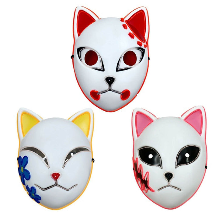 Halloween Mask Cat Design LED Light-Up Costume Light Up Mask