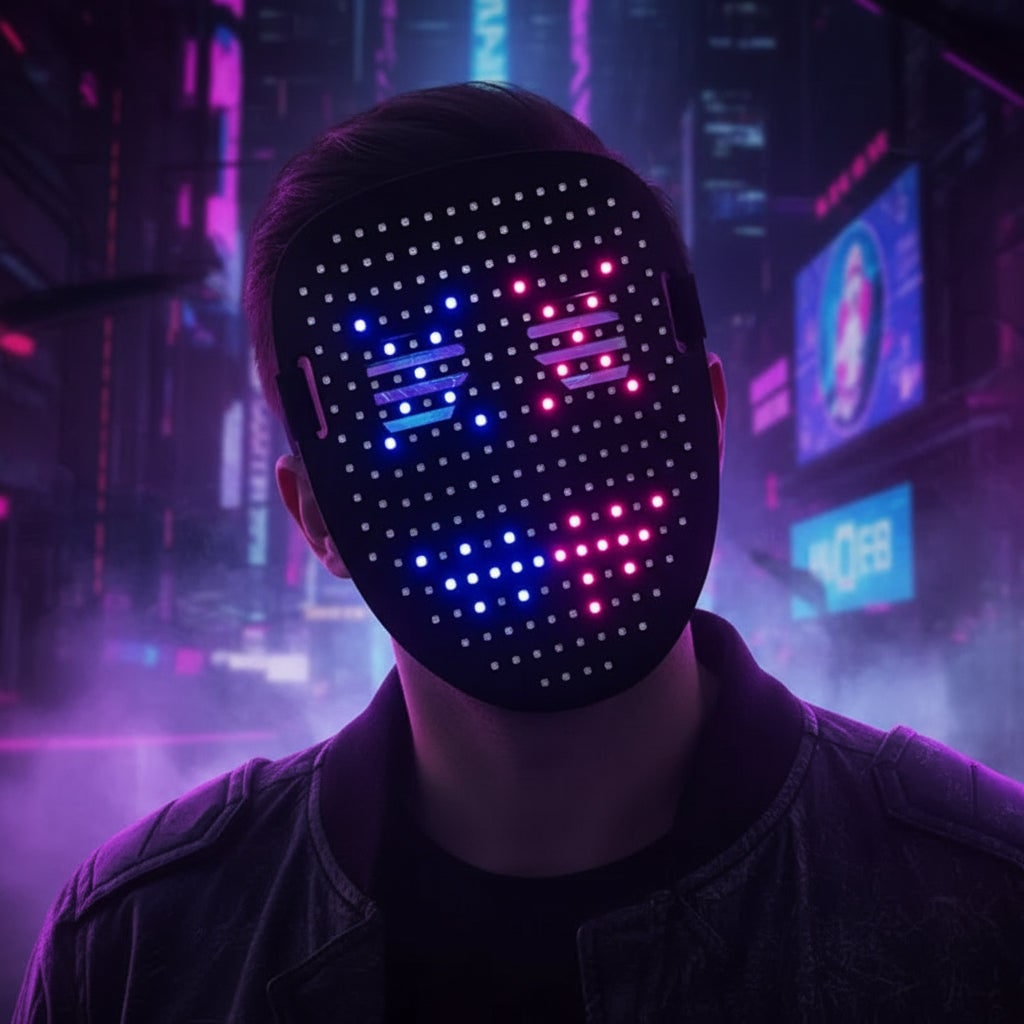 Halloween Mask LED Full Face Costume Party Mask