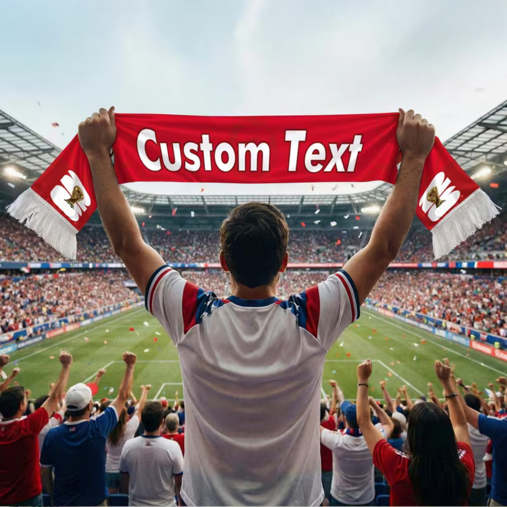 Custom Scarf Mexico Flag Soccer Fan Personalized Text Banner
