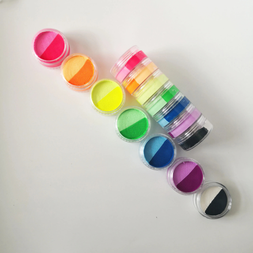World Cup Rainbow Face Paint Set Neon Split Cake Body