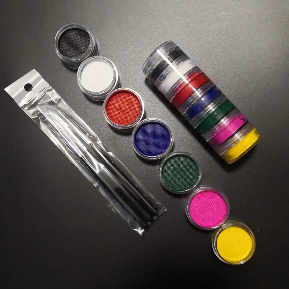 World Cup Rainbow Face Paint Set Neon Split Cake Body