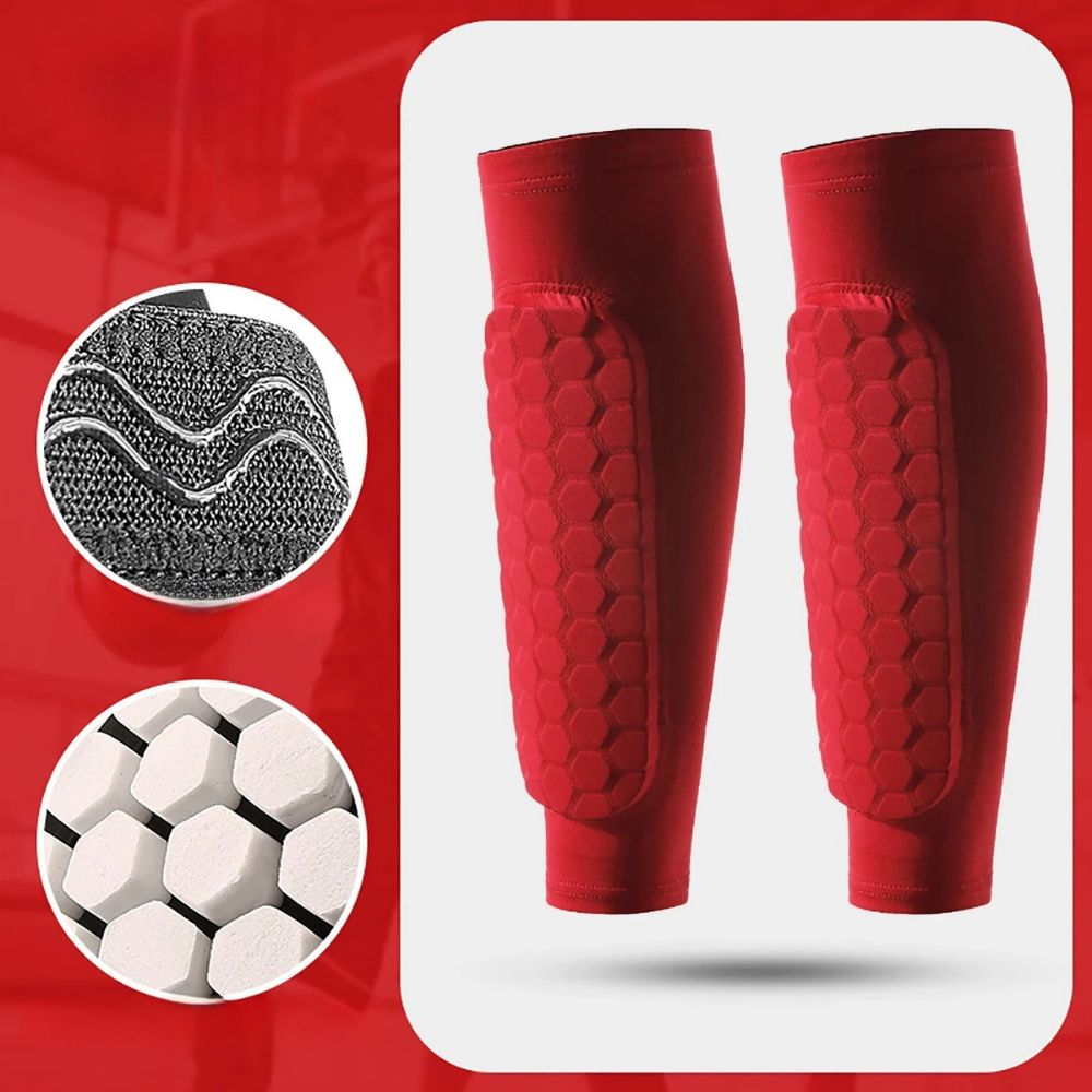 World Cup Football Shin Guard Sleeves Honeycomb Padded Compression