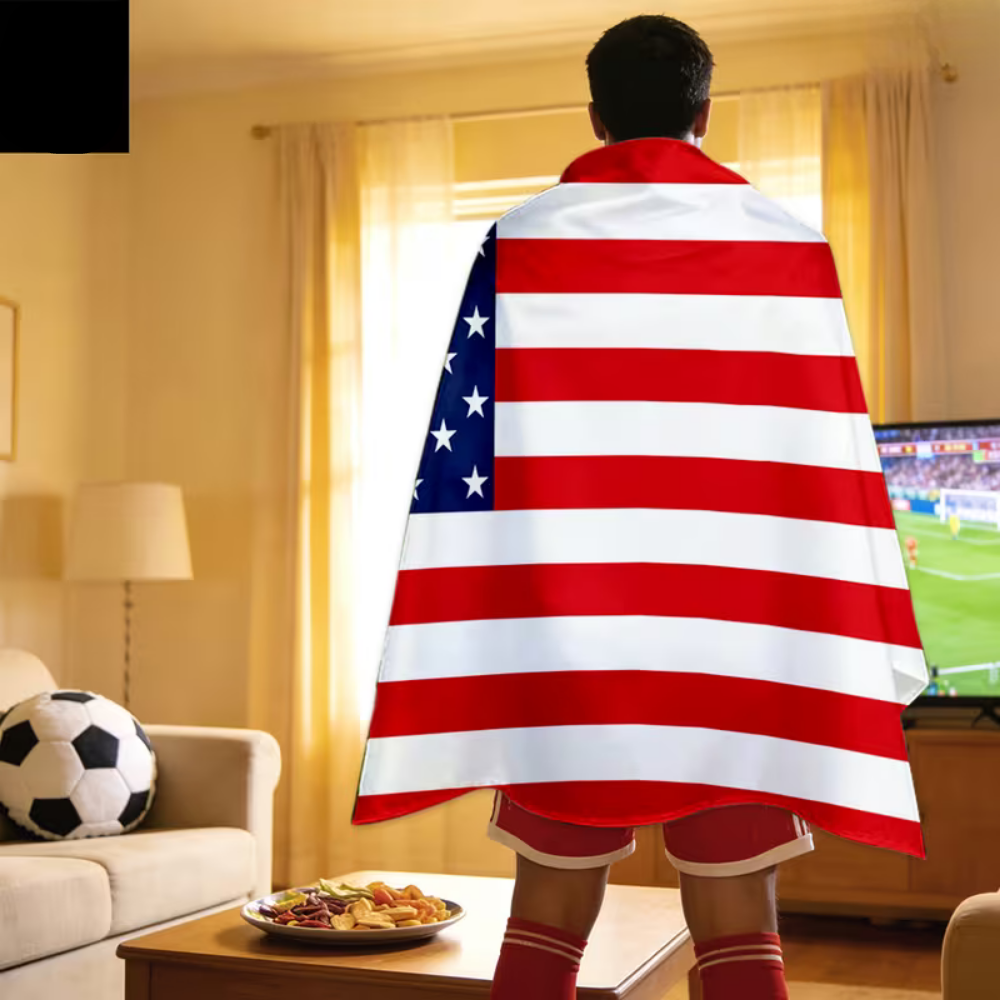 USA Flag Fan Cape World Cup Supporter Banner Event