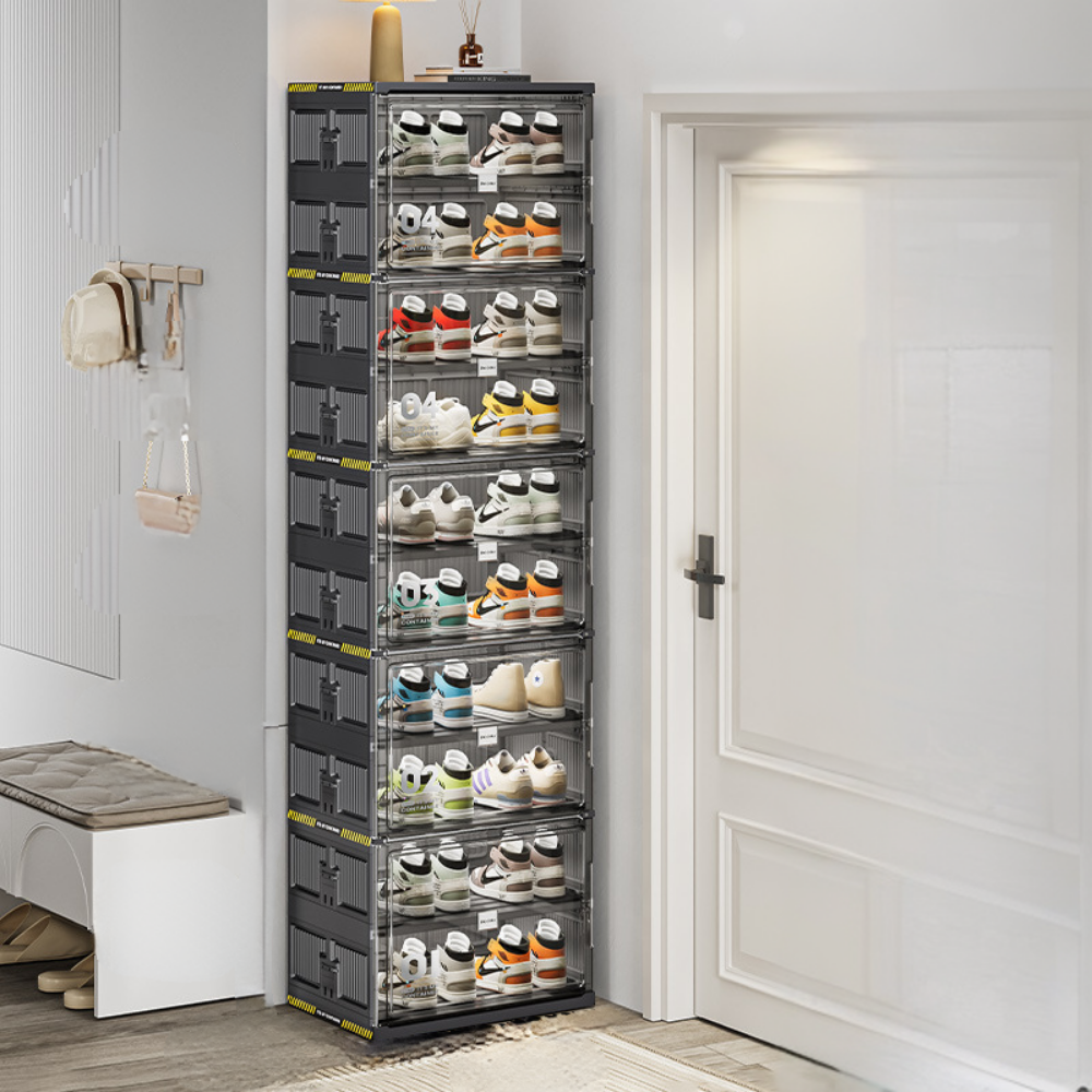Shoe Storage 8 Tier Stackable Organizer Clear Bins