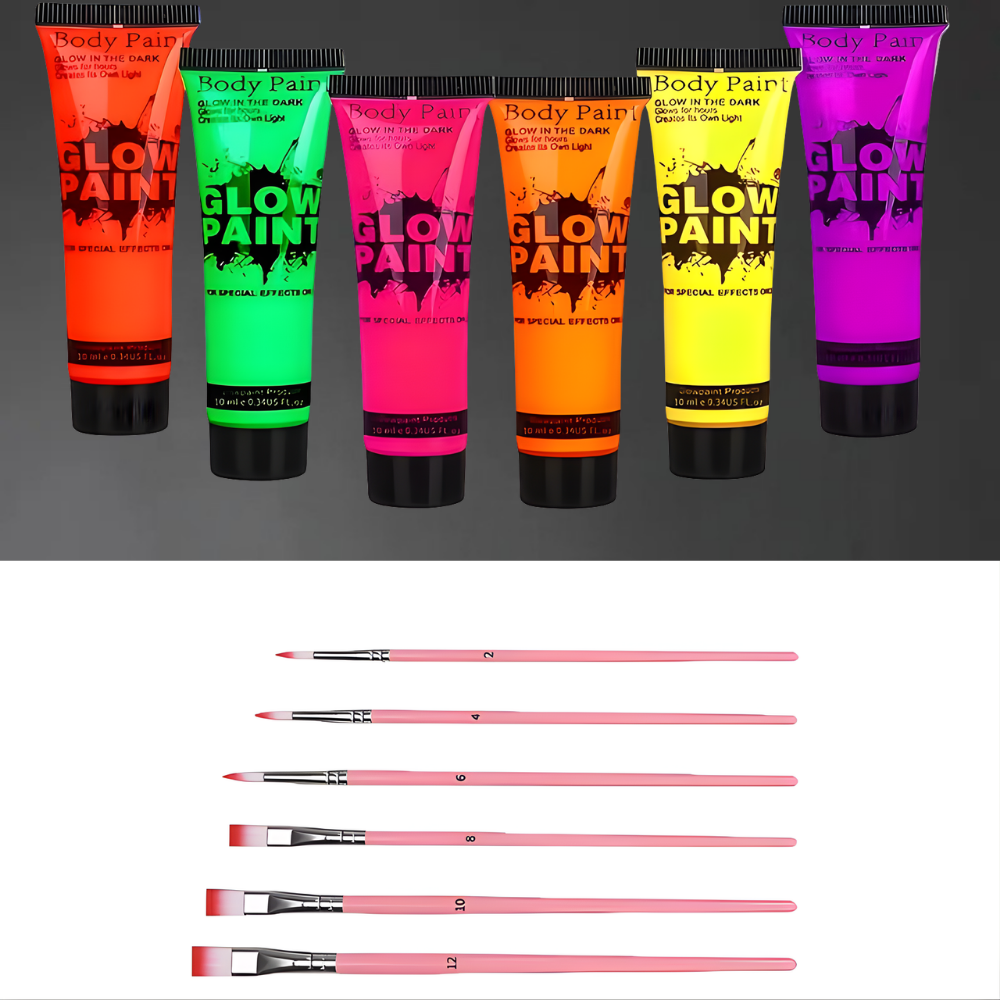 Soccer Ball UV Glow Body Paint Set Neon Face