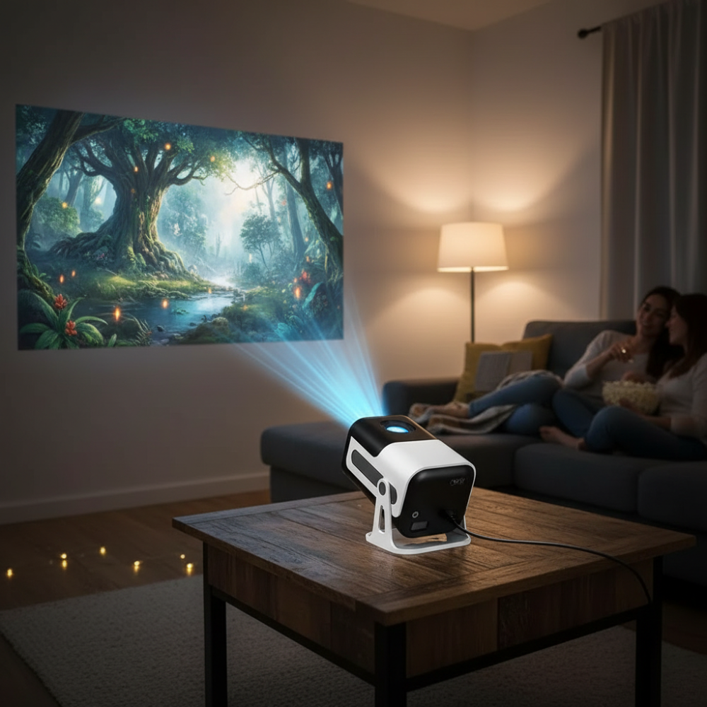 Projector Screen Mini Projector WiFi Bluetooth Portable HD