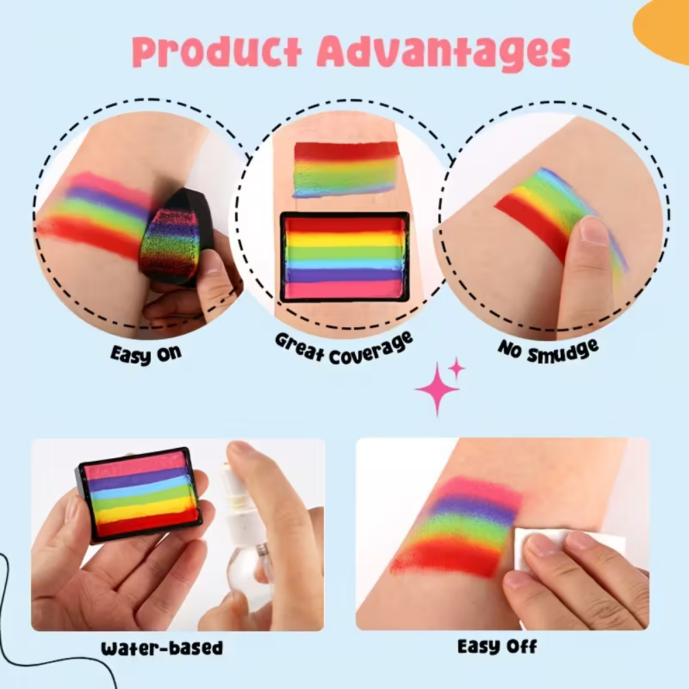 Soccer Ball Neon Split Cake Body Paint Set UV Glow Parties