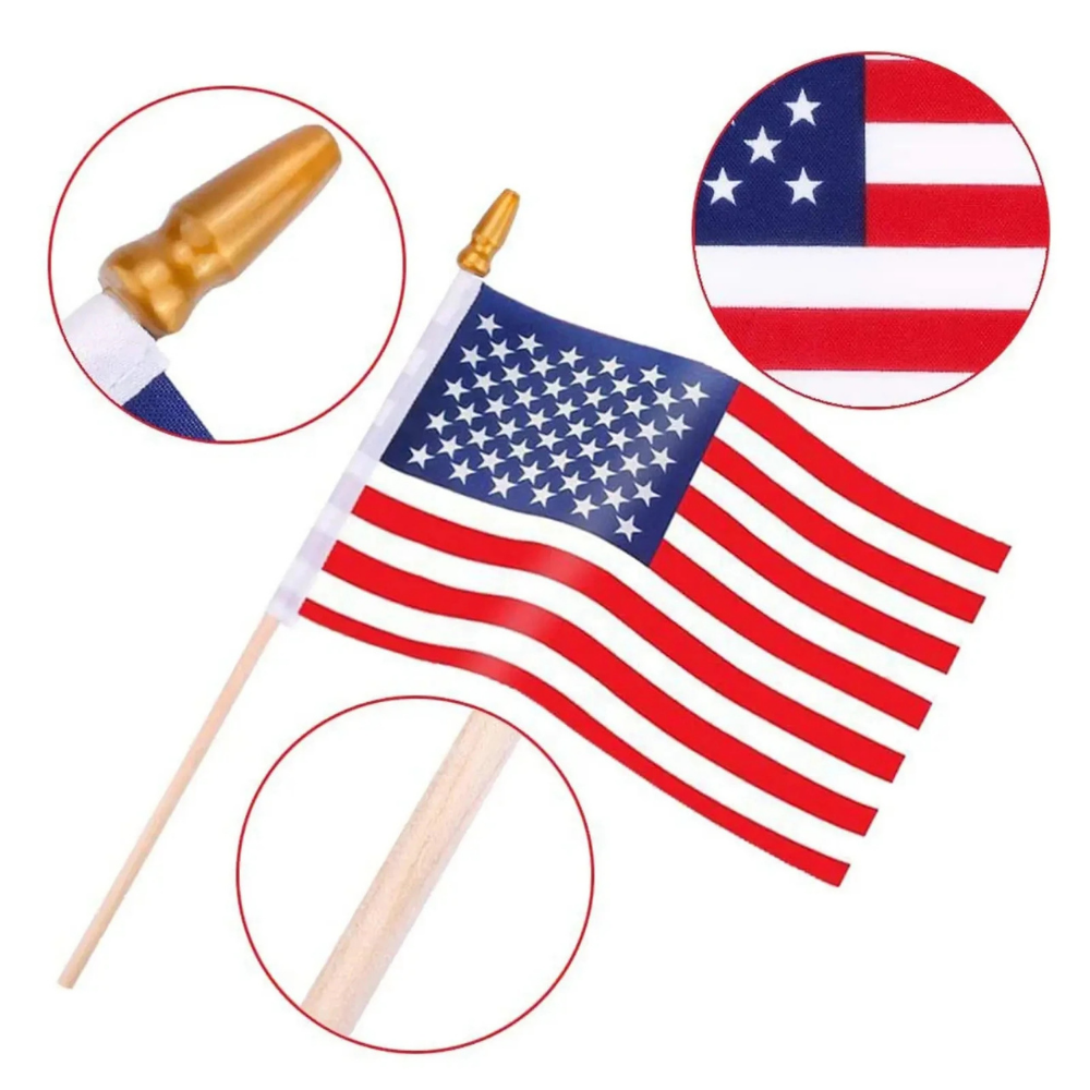 USA Flag Handheld Stick Mini Flags Sports Events