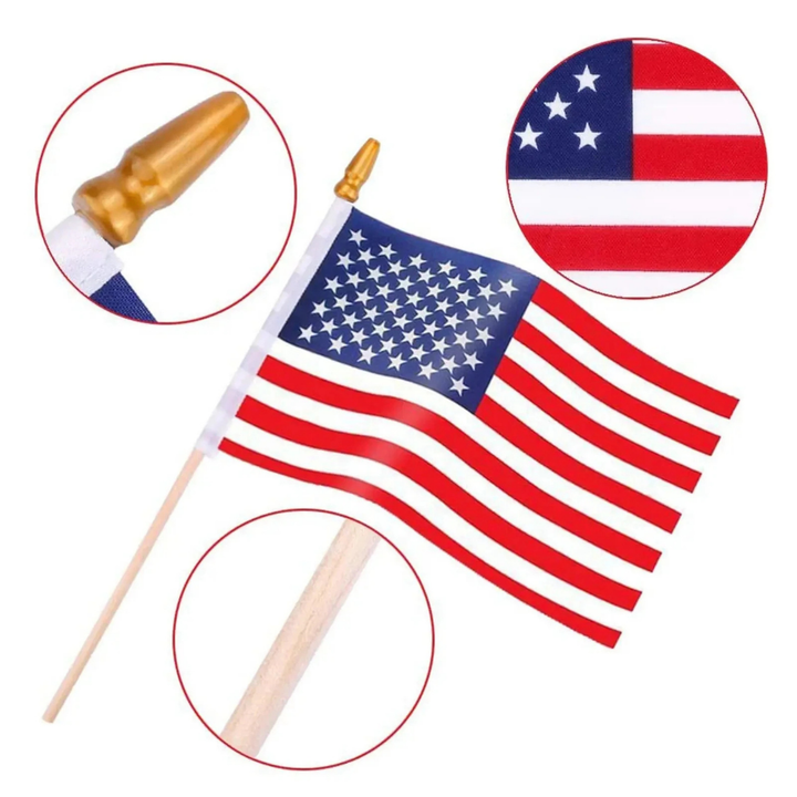USA Flag Handheld Stick Mini Flags Sports Events