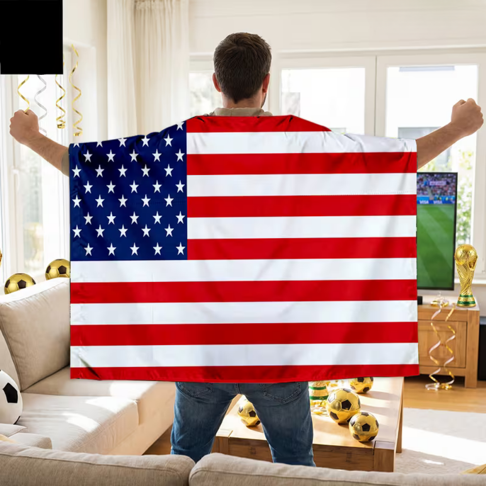 USA Flag Fan Cape World Cup Supporter Banner Event