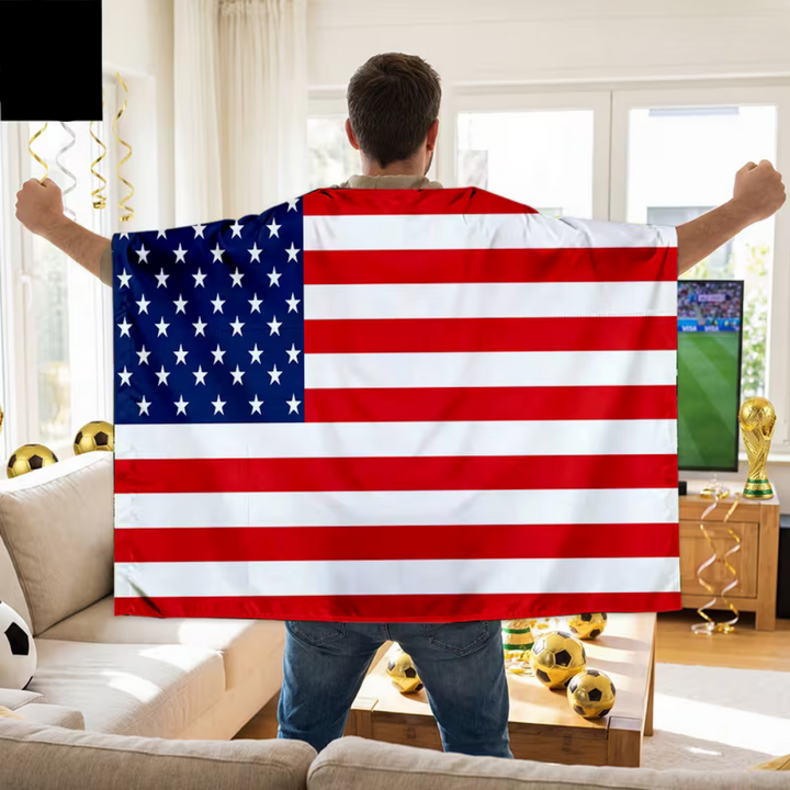 USA Flag Fan Cape World Cup Supporter Banner Event