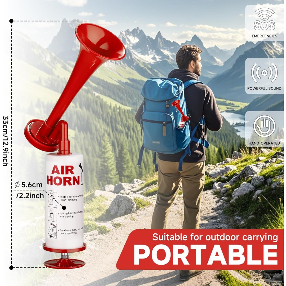 Portable Air Horn Loud Alerts Ideal Sports Safety Events