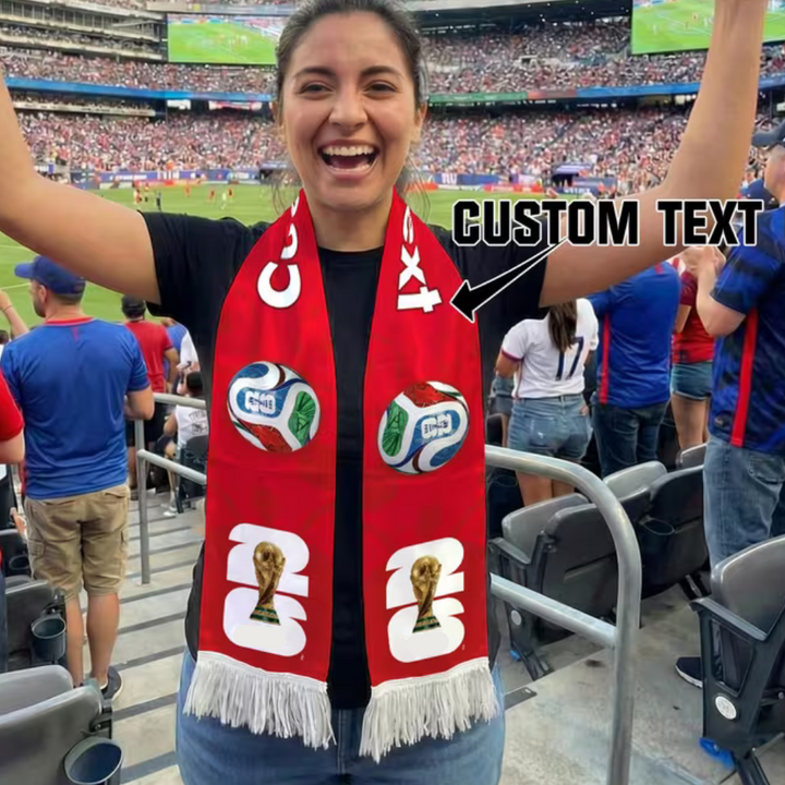 Custom Scarf Mexico Flag Soccer Fan Personalized Text Banner