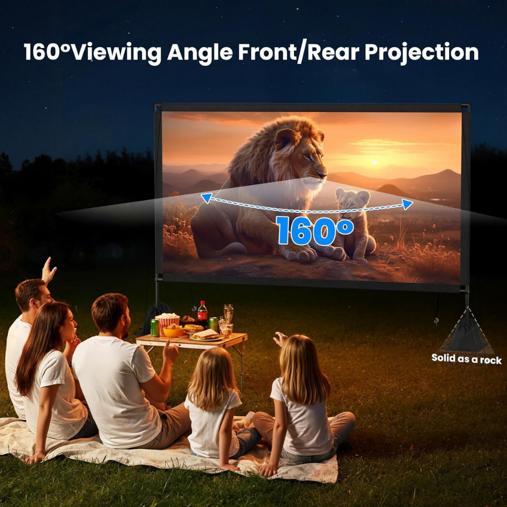 Portable Outdoor Projector Screen Stand Easy Setup Stable Viewing