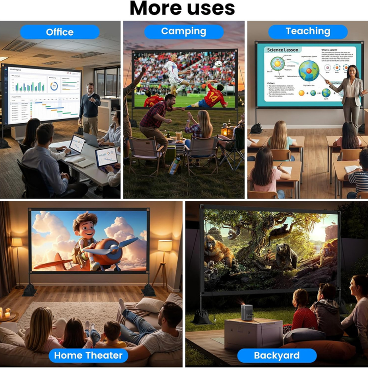 Portable Outdoor Projector Screen Stand Easy Setup Stable Viewing