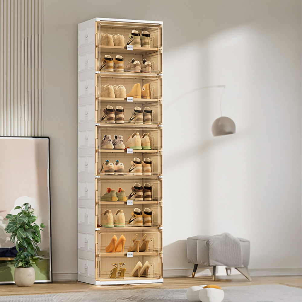 Shoe Storage 8 Tier Stackable Organizer Clear Bins