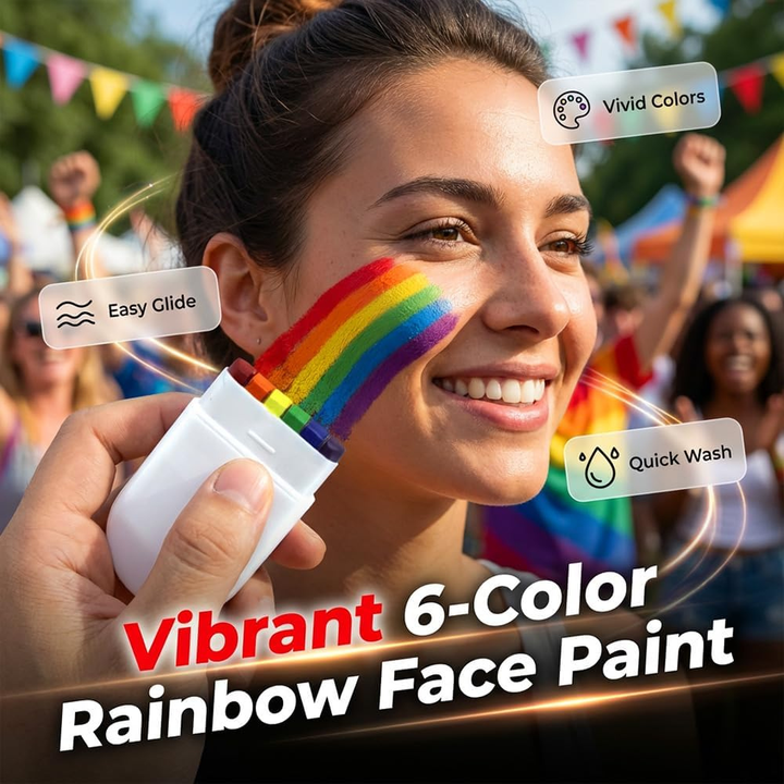 Rainbow Face Paint Stick Sports Events Festivals