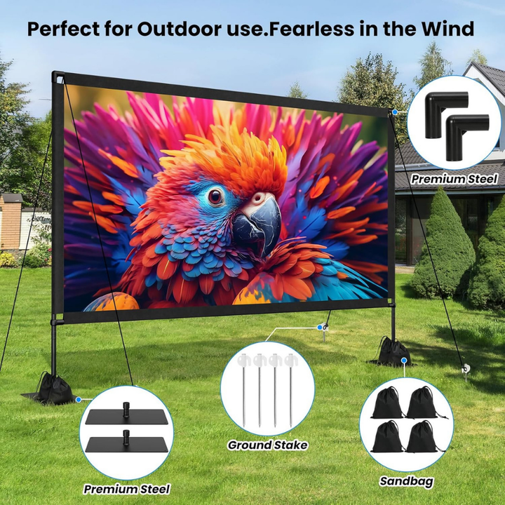 Portable Outdoor Projector Screen Stand Easy Setup Stable Viewing
