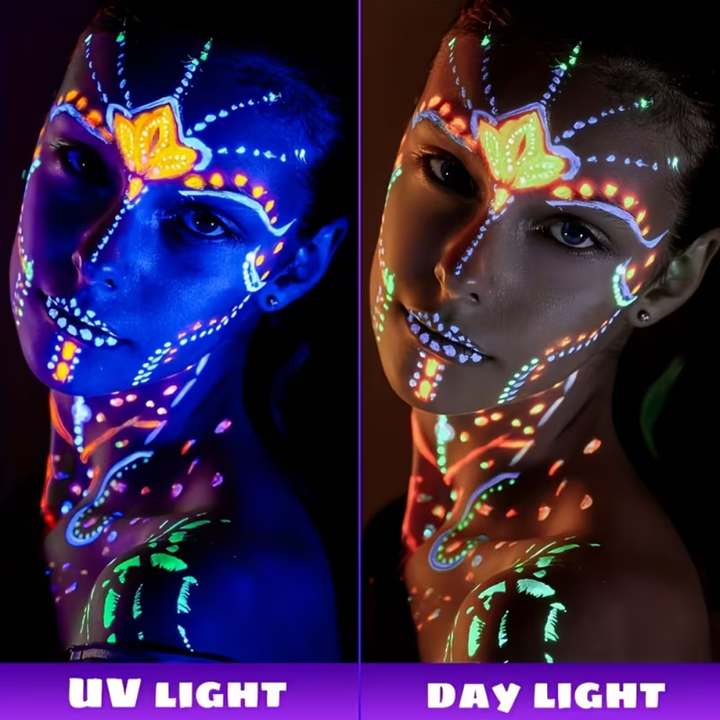Soccer Ball UV Glow Body Paint Set Neon Face