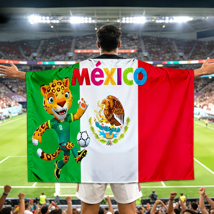 Flag Banner Soccer Fan Cape Mexico World Cup Style Large